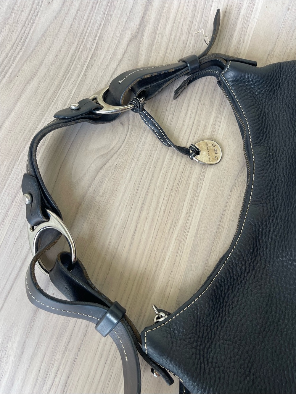 Dooney & Bourke Black Pebbled Leather Hobo Shoulder Bag - Picture 7 of 16